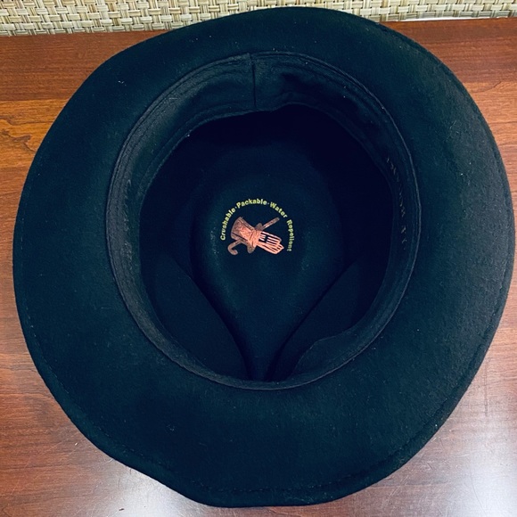 🌟HP🌟VTG 1960s Black Wool Bogart Fedora by Capas Design - Picture 8 of 11